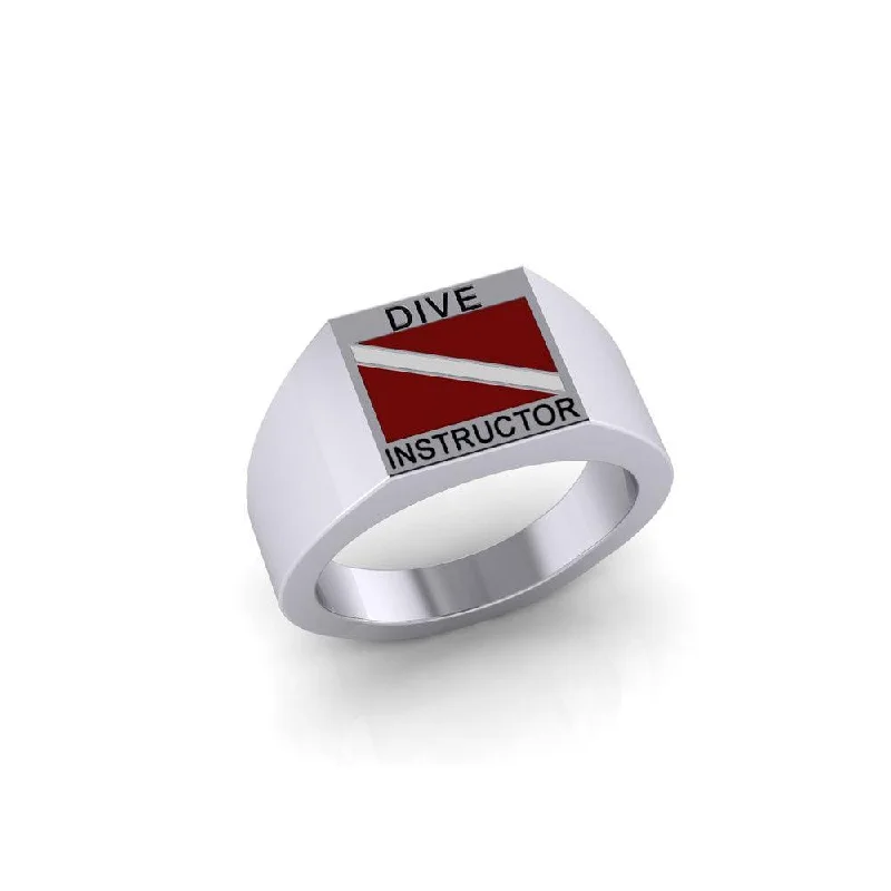 Dive Instructor Sterling Silver Ring TRI087