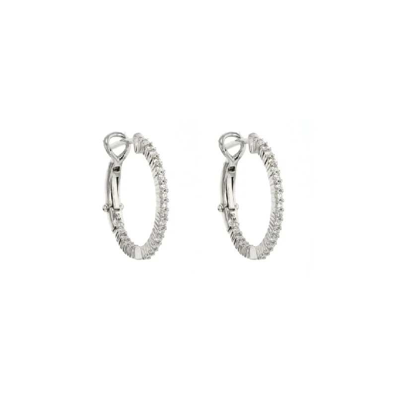 0.45 ctw Diamond 0.60" Inside-Out Hoop Earrings