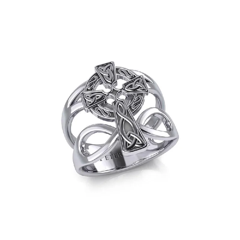 Celtic Cross with Infinity Silver Ring TRI1952