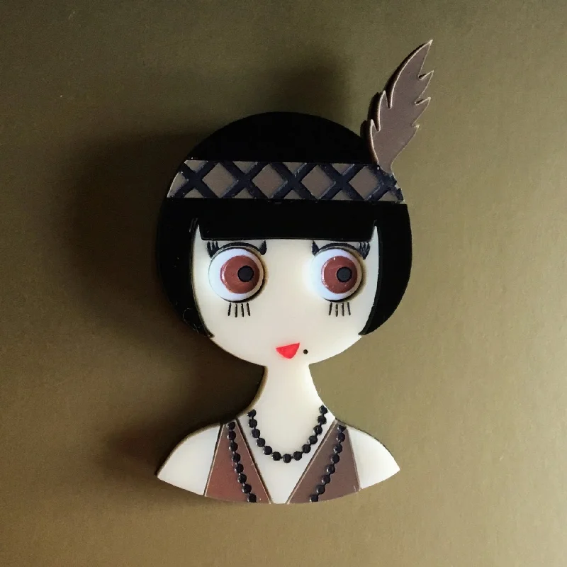 ROSEMARY Acrylic Brooch - Limited Edition - A woman from the Roaring Twenties.