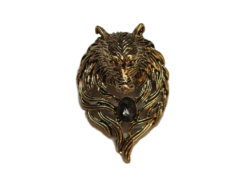 Fancy Brass Golden Fox Brooch Pin Brooch