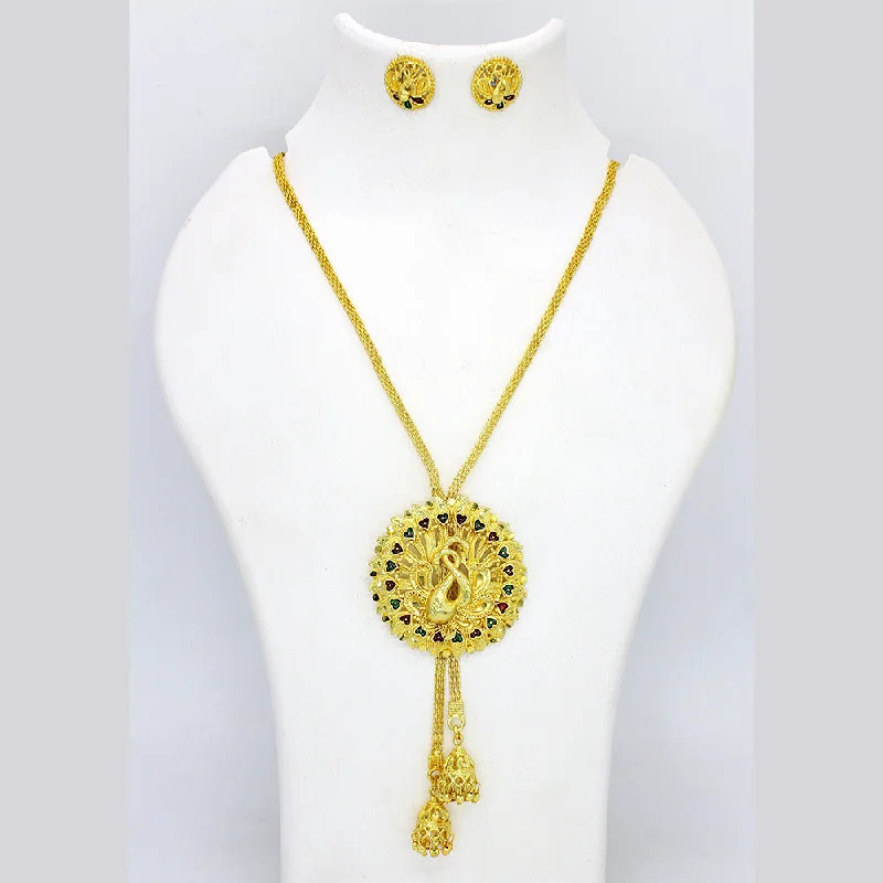 Mahavir Dye Gold Plated Long Necklace Set