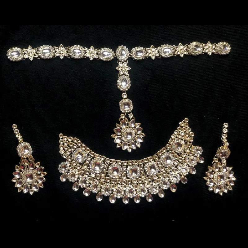 Kumavat Jewels Gold Plated Kundan Choker Necklace Set