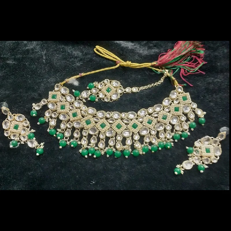 Kumavat Jewels Gold Plated Kundan Choker Necklace Set