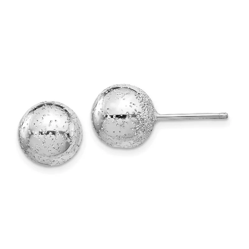 Curata 925 Sterling Silver Radiant Essence 10mm Ball Post Earrings