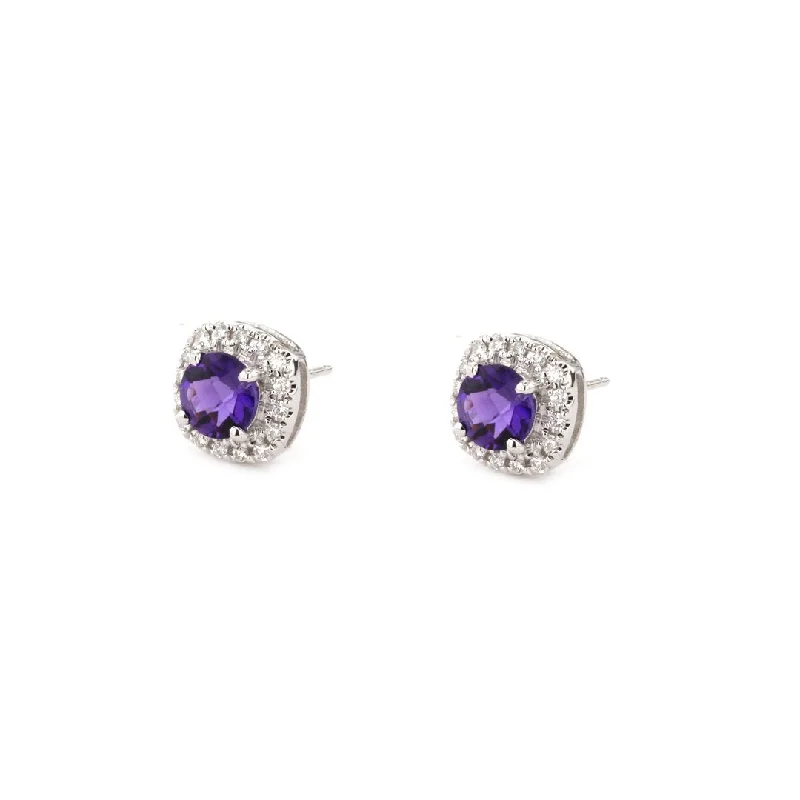 Amethyst & Diamond Earrings