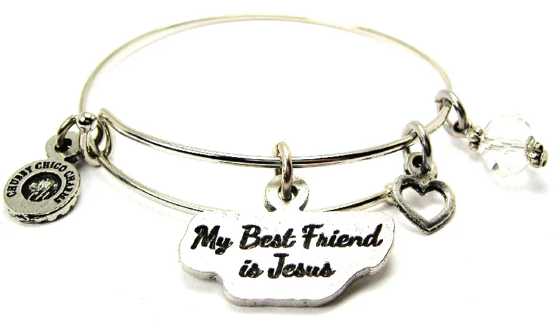 My Best Friend Is Jesus Bangle Bracelet