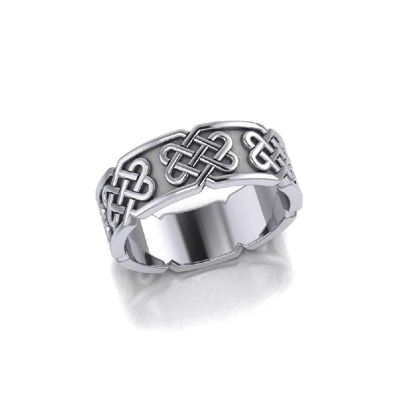 A powerful message of endless interconnection ~ Sterling Silver Celtic Knotwork Ring TR628