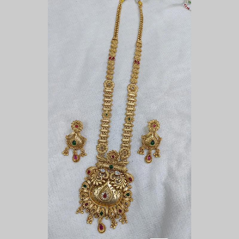 Rani Sati Jewels Gold Plated Pota Long Necklace Set