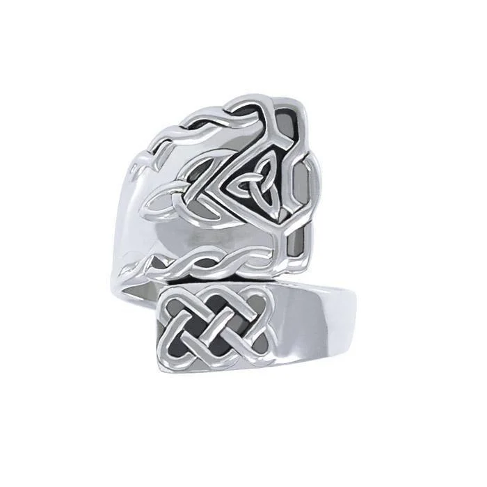 A whisper of the eternity ~ Celtic Knotwork Sterling Silver Spoon Ring TRI1304