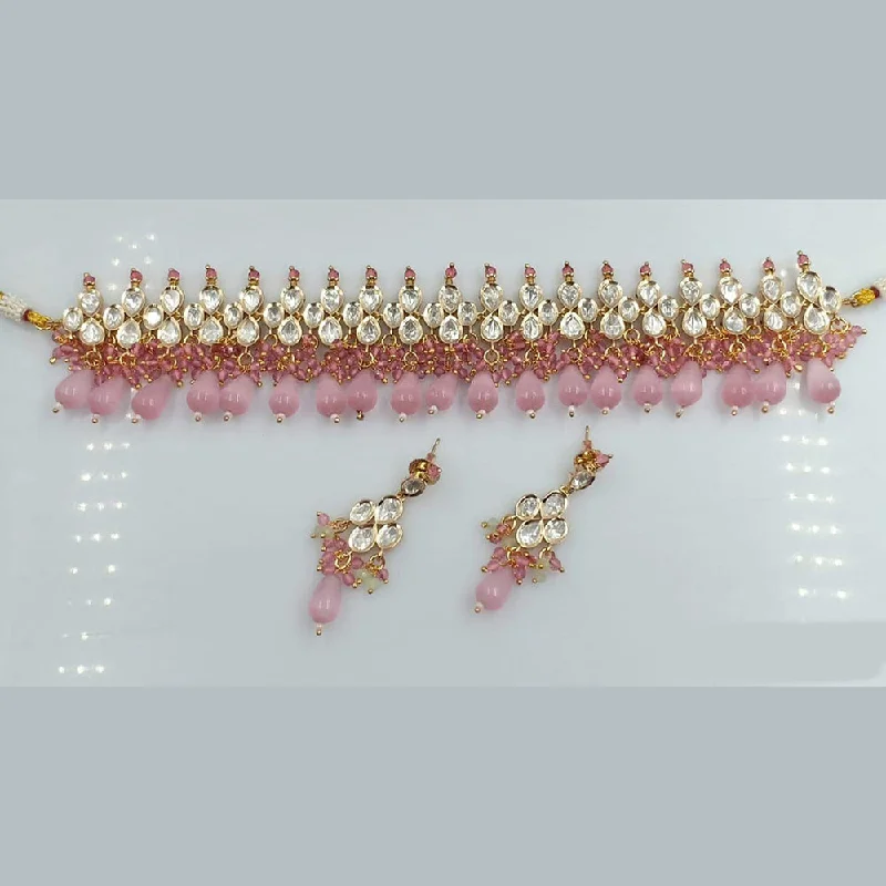 Rani Sati Jewels Gold Plated Kundan Choker Necklace Set