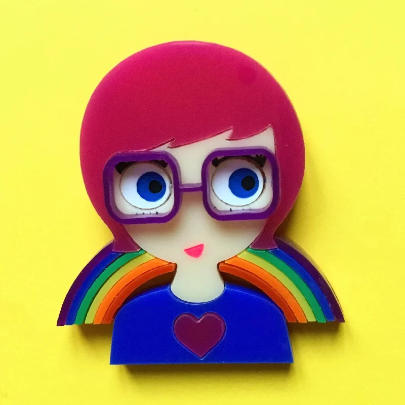 ALEX acrylic brooch, Let's Celebrate LOVE!