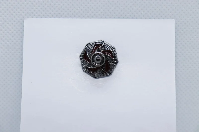 Silver And Red Spiral Imitation Jewellery Lapel Pin