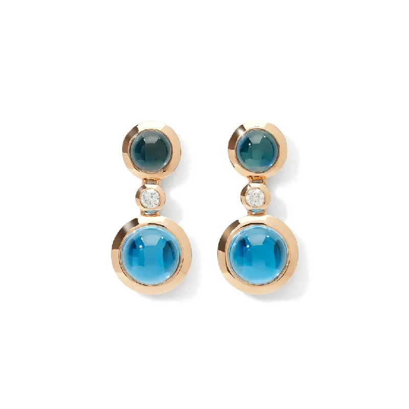 Topaz & Diamond Bouton Earrings