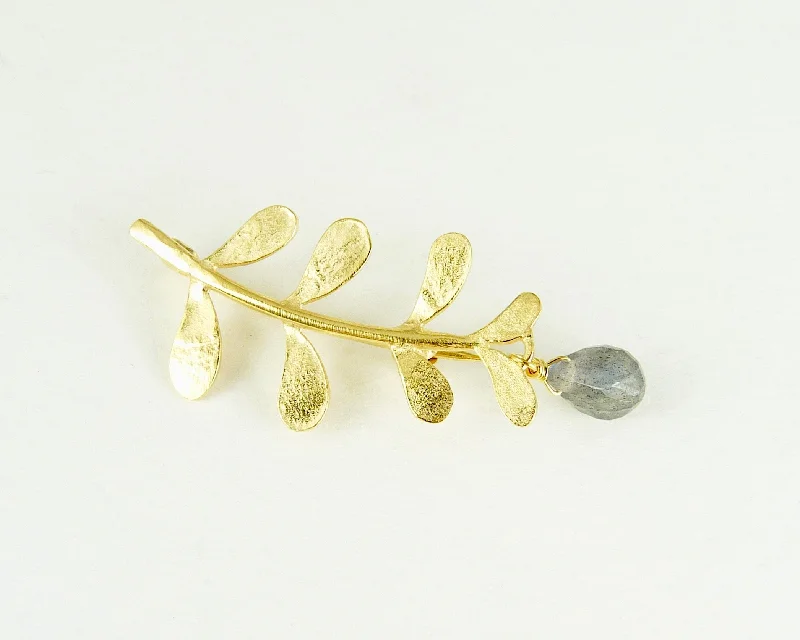 Evie Brooch With Labradorite