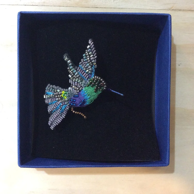 Green Crowned Woodnymph Brooch