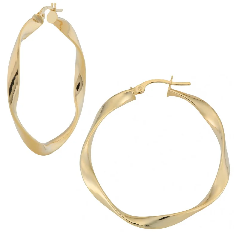 Fremada 10k Yellow Gold Twisted Hoop Earrings