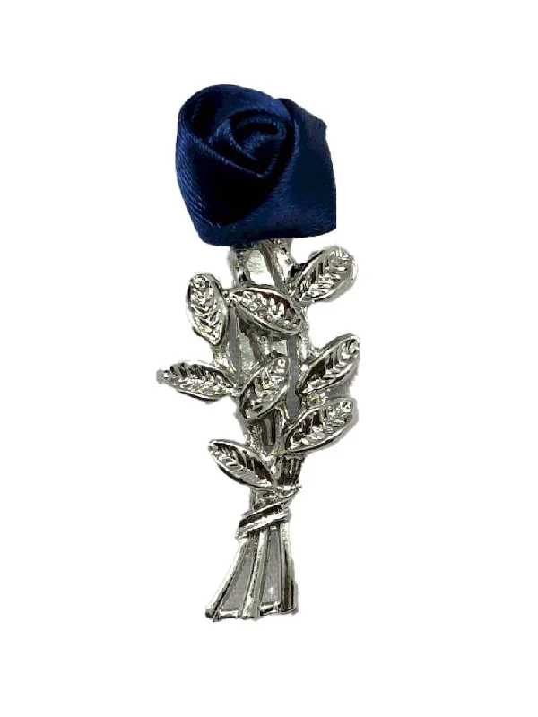 Navy Blue Rose Designer Brooch