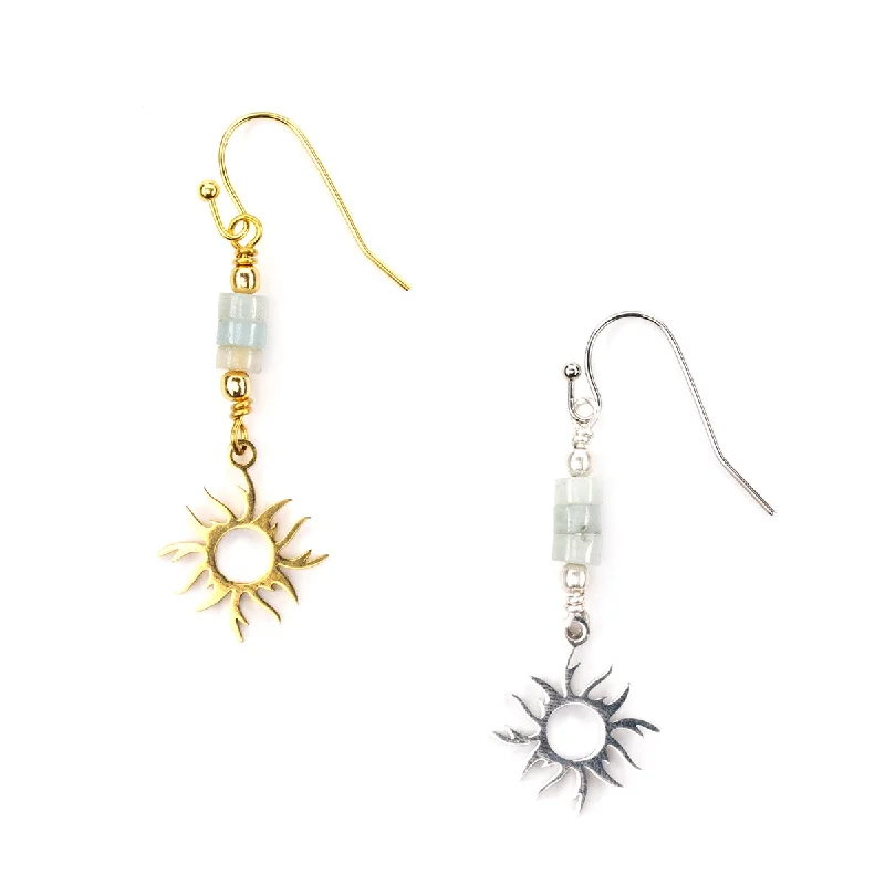 El Farol Gemstone and Sun Charm Earring