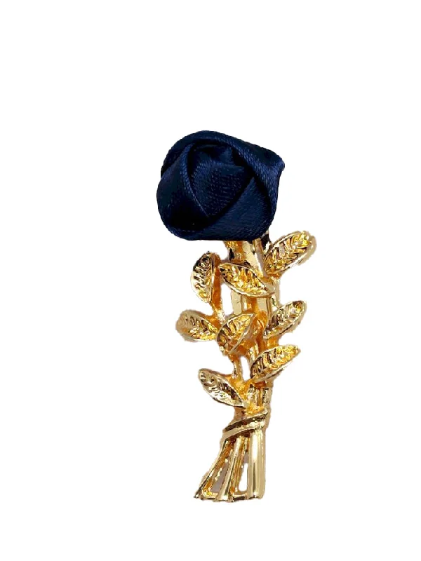 Navy Blue Rose Designer Brooch