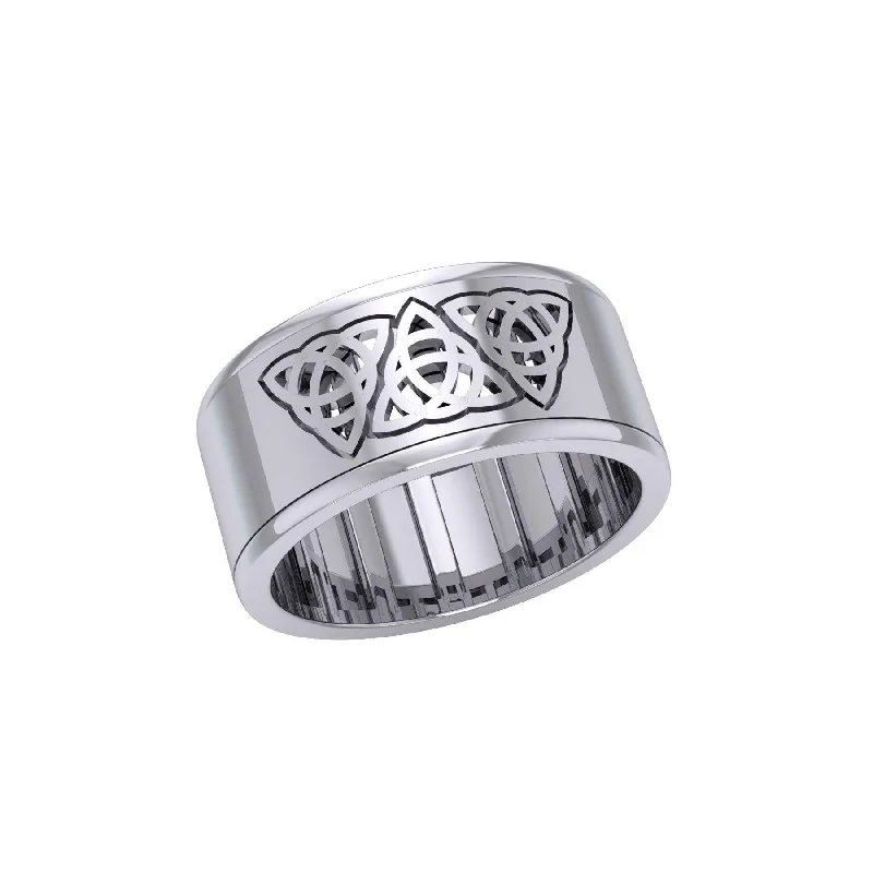 Triquetra Silver Spinner Ring TR3816