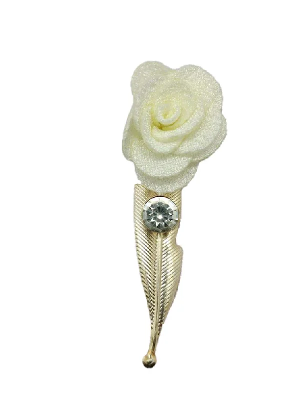 Light Yellow Designer Flower Brooch