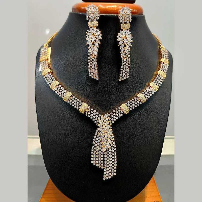 Jain Jewellers  Gold Plated  AD Necklace Set