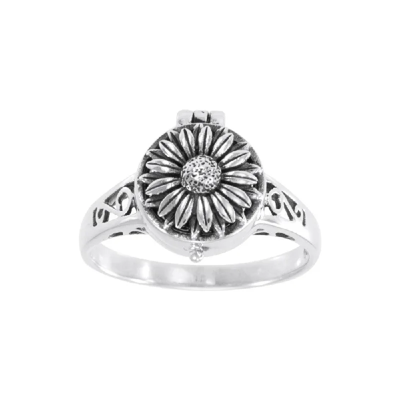 FLOWER Sterling Silver Poison Ring TR477