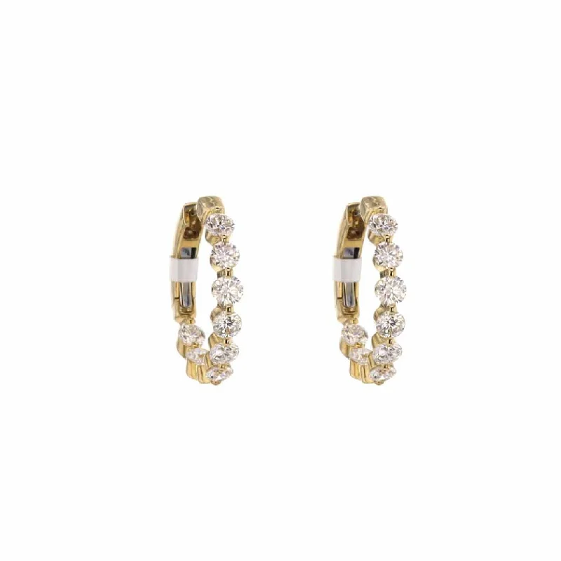 1.54 ctw Diamond 3/4" Inside-Out Hoop Earrings | 10278435