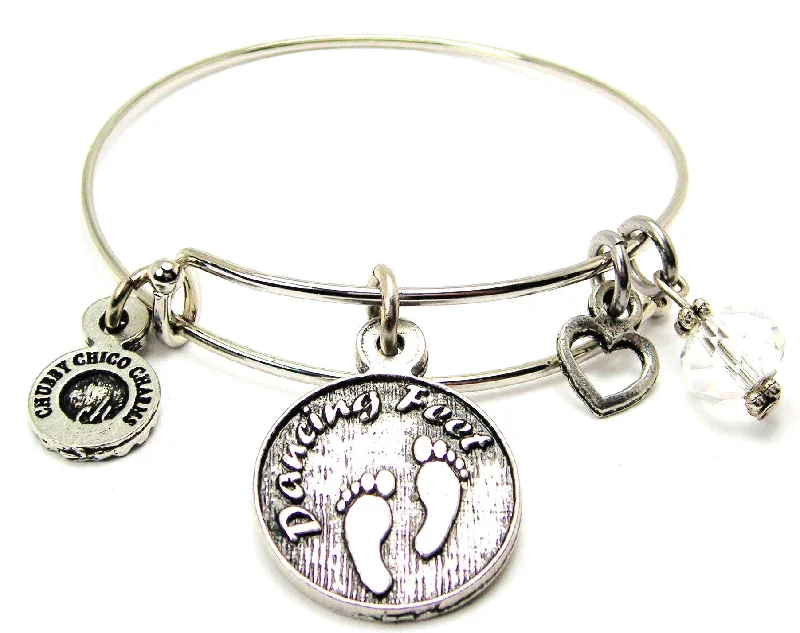 Dancing Feet Bangle Bracelet