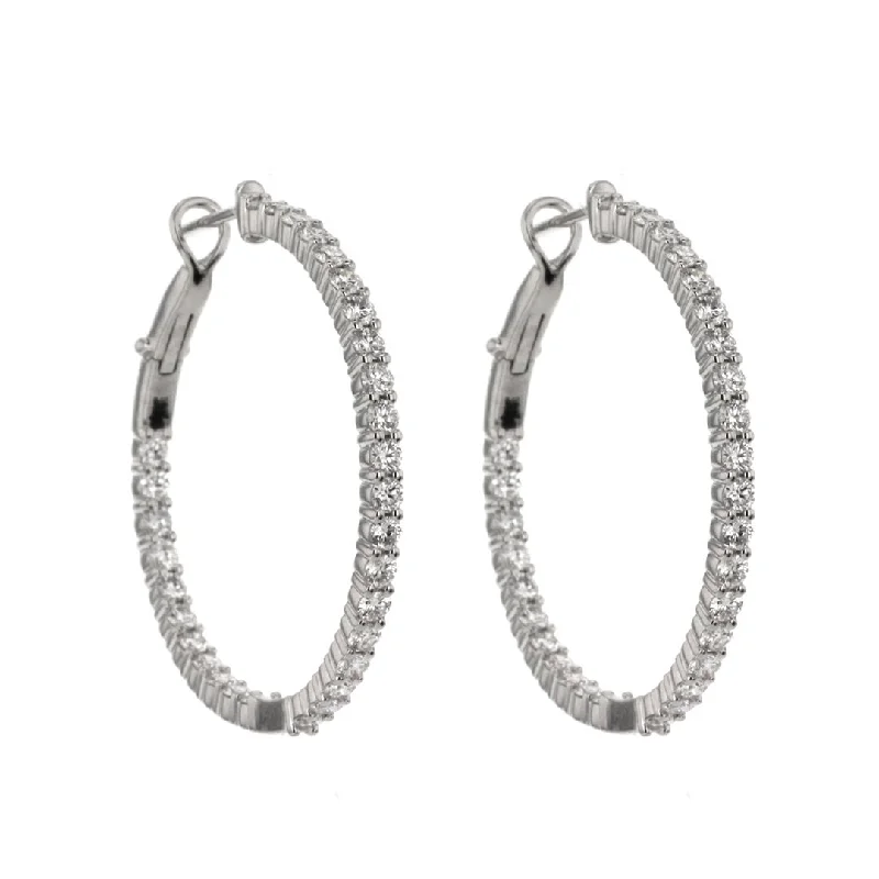 2.95 ctw Diamond 1.20" Inside-Out Hoop Earrings | M10275492