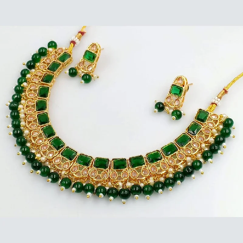 Rani Sati Jewels Gold Plated Crystal Stone Necklace Set