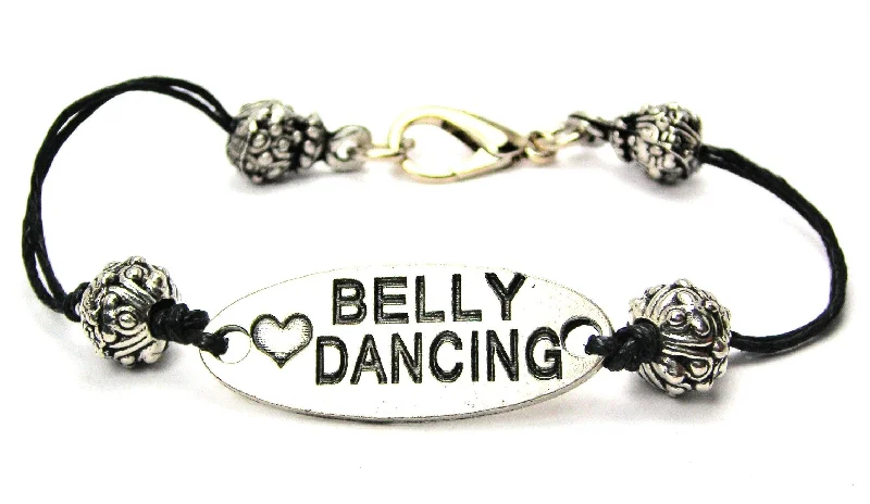 Love Belly Dancing Black Cord Connector Bracelet