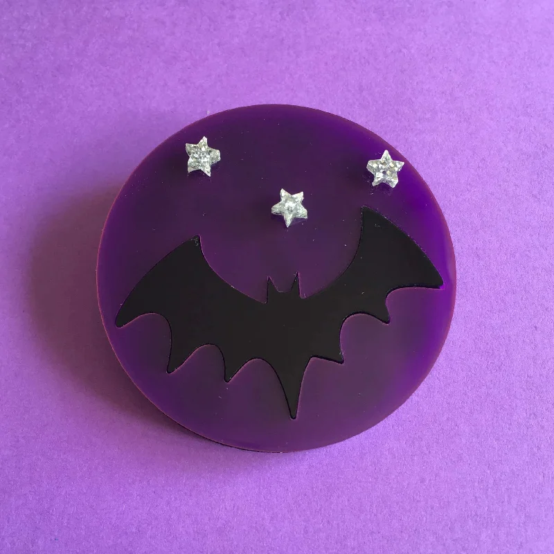 HALLOWEEN NIGHT Acrylic Brooch 🦇 🌚 ⭐️