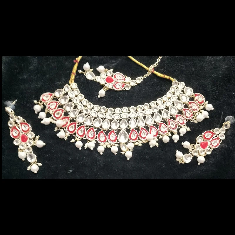 Kumavat Jewels Gold Plated Kundan Choker Necklace Set