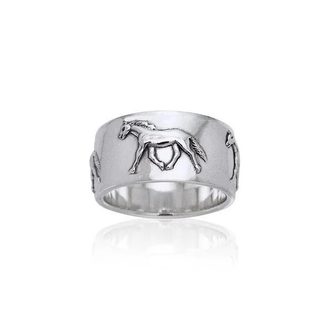 Palouse Horse Silver Ring TRI651