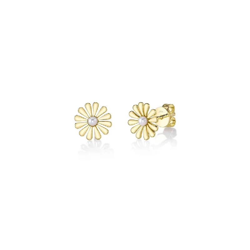 Pearl Flower Stud Earrings