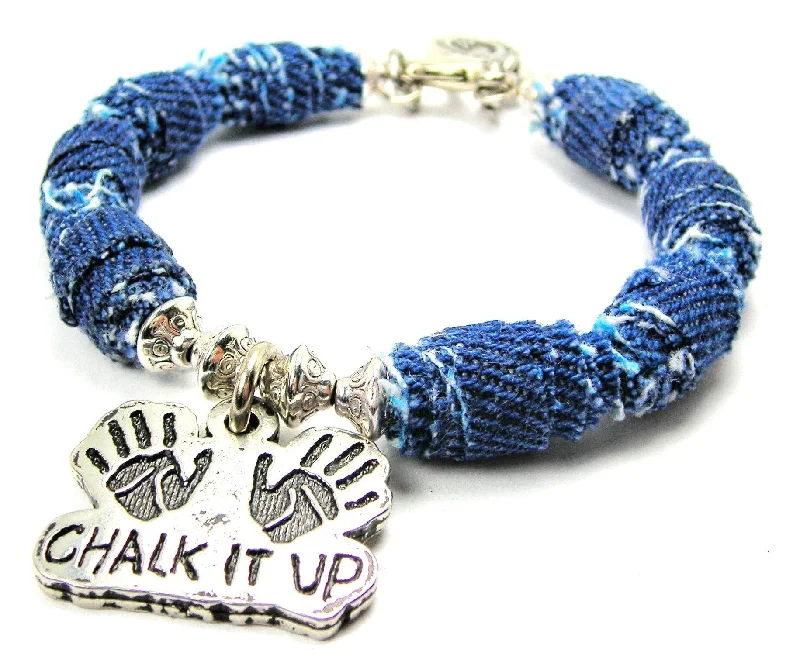 Chalk It Up Blue Jean Beaded Toggle Bracelet