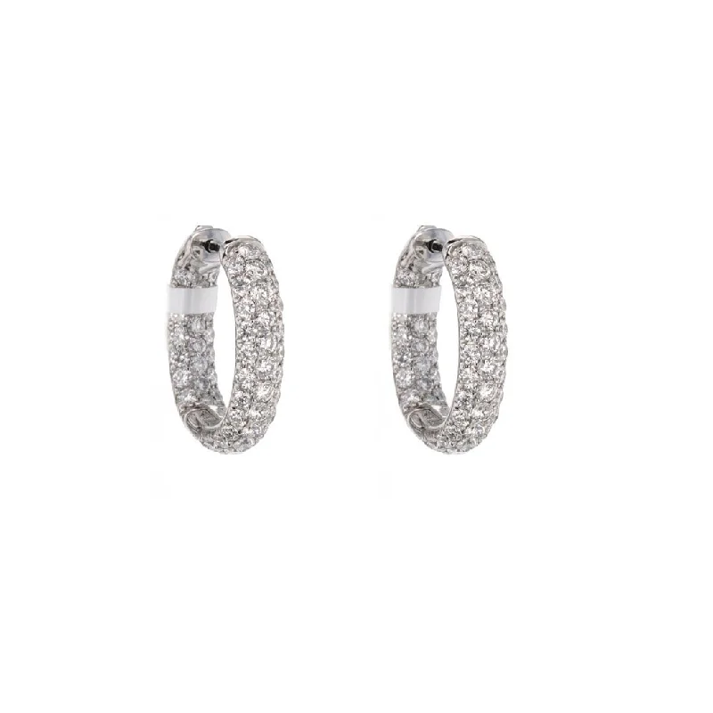 3.05 ctw Diamond Inside-Out Hoop Earrings