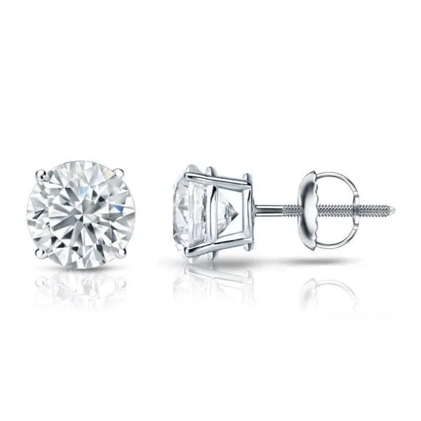 Auriya Platinum Certified 4 1/5 carat TDW Round Diamond Stud Earrings