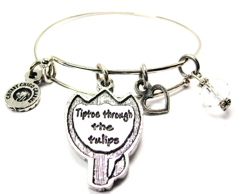 Tiptoe Through The Tulips Bangle Bracelet