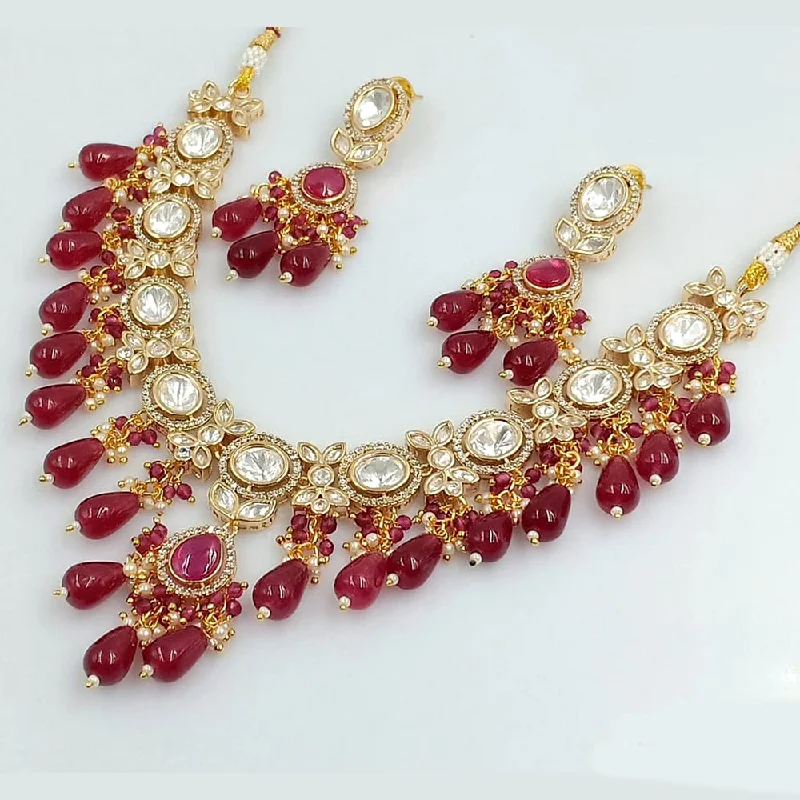 Rani Sati Jewels Gold Plated Kundan Necklace Set