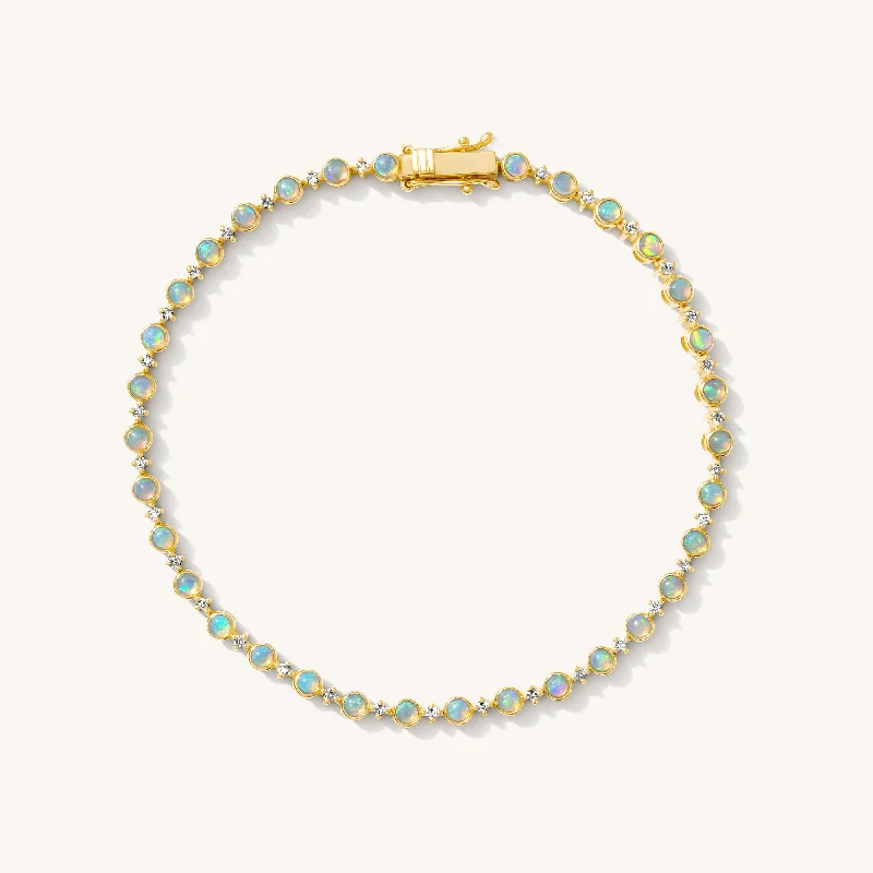 Opal + Diamond Tennis Bracelet