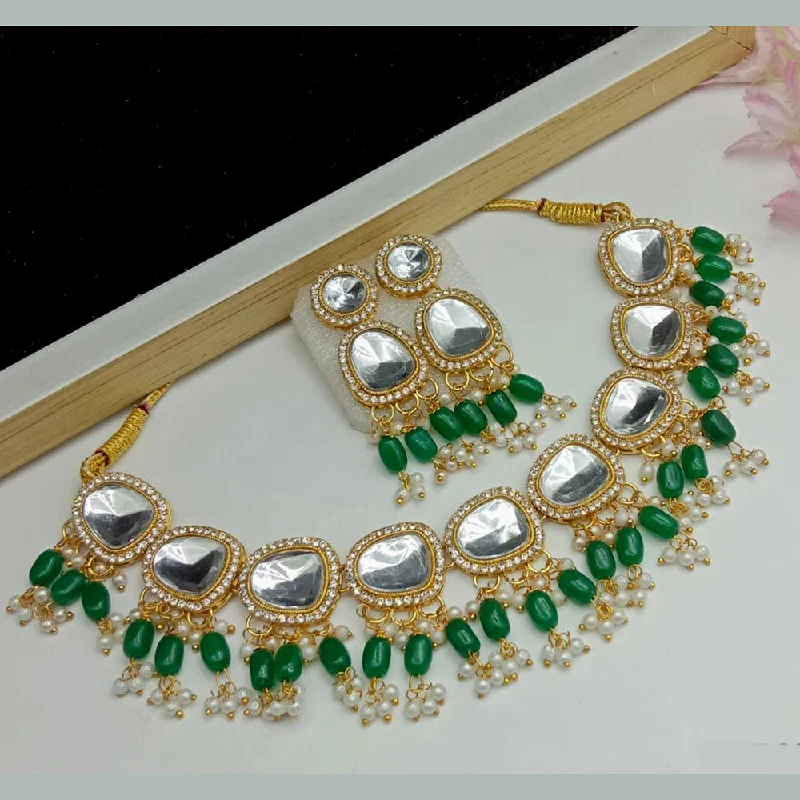 SP Jewellery Gold Plated Crystal Stone Necklace Set