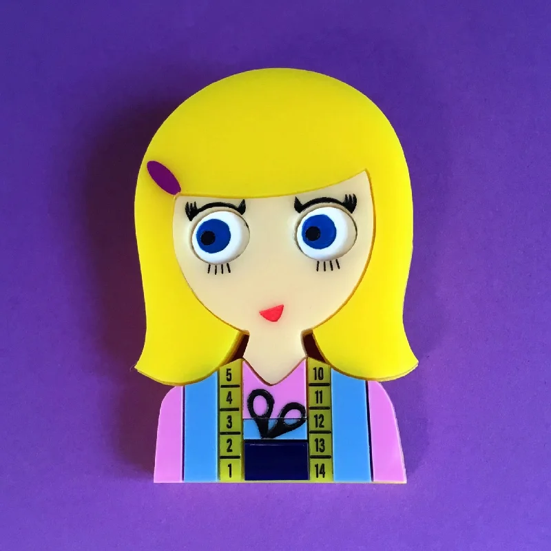 CAROLINE The Seamstress Acrylic brooch