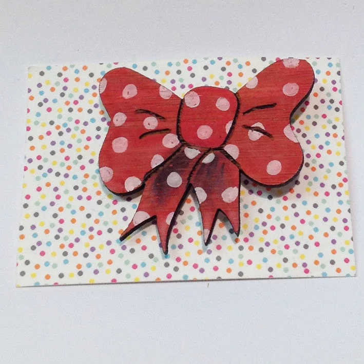 One-Off Brooch: Bow Red 2