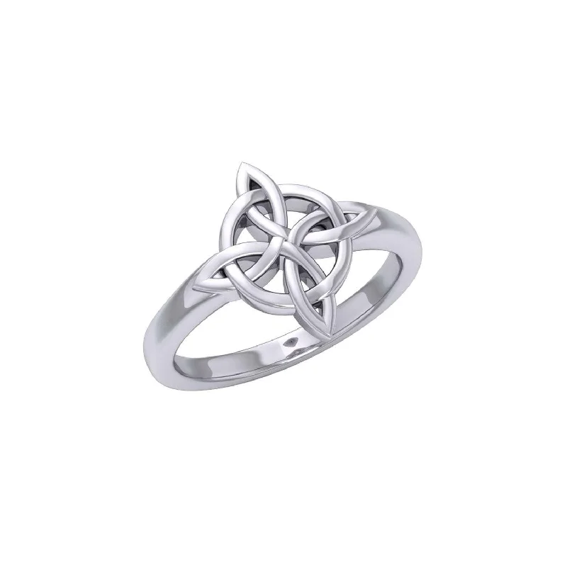 Celtic Quarternary Knotwork Silver Ring TR3323