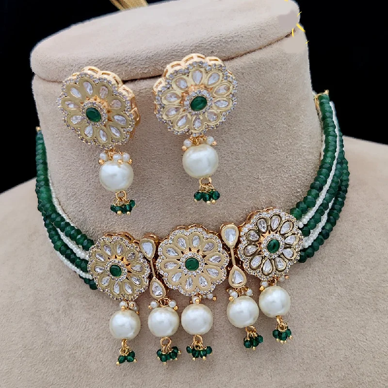 Jewel Addiction Gold Plated Kundan Choker Necklace Set