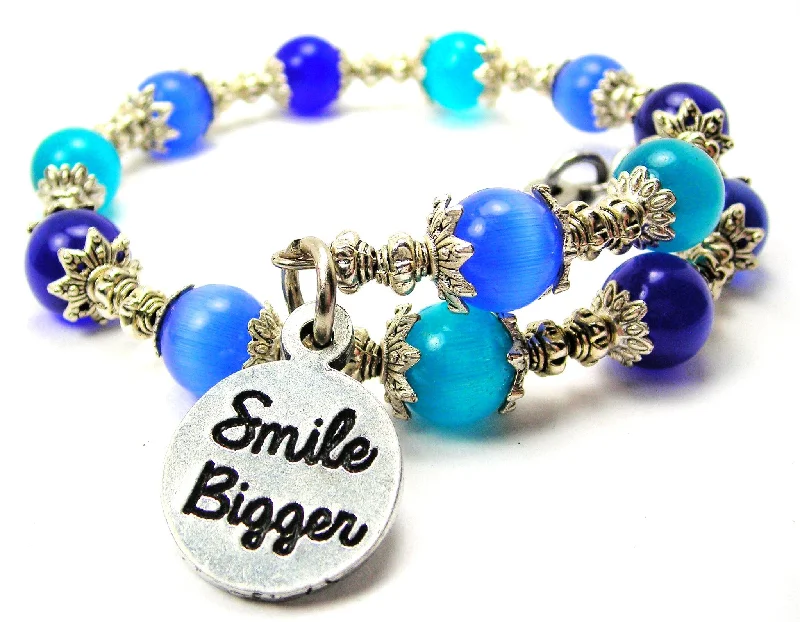 Smile Bigger Cat's Eye Beaded Wrap Bracelet