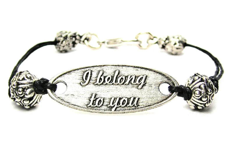 I Belong To You Black Cord Connector Bracelet